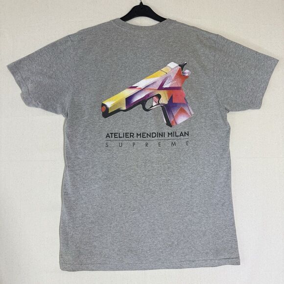 Supreme Atelier Mendini Milan Gun T-shirt Men Large Streetwear Made In USA